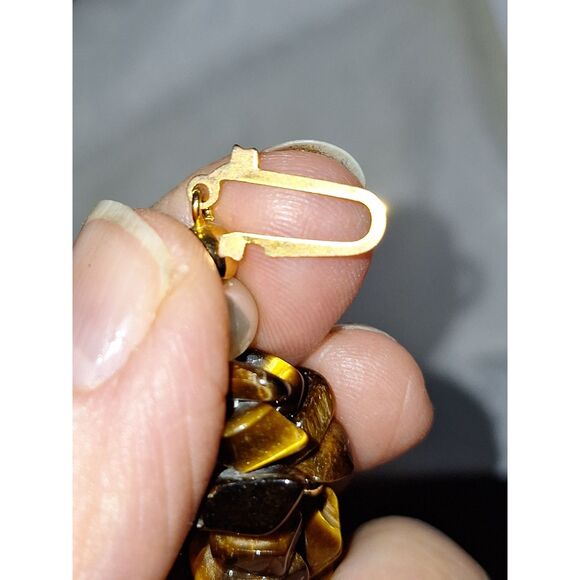 A Vintage Women's Necklace Tiger Eye Chips Faux Pearls Exquisite Luxurious - Picture 9 of 10